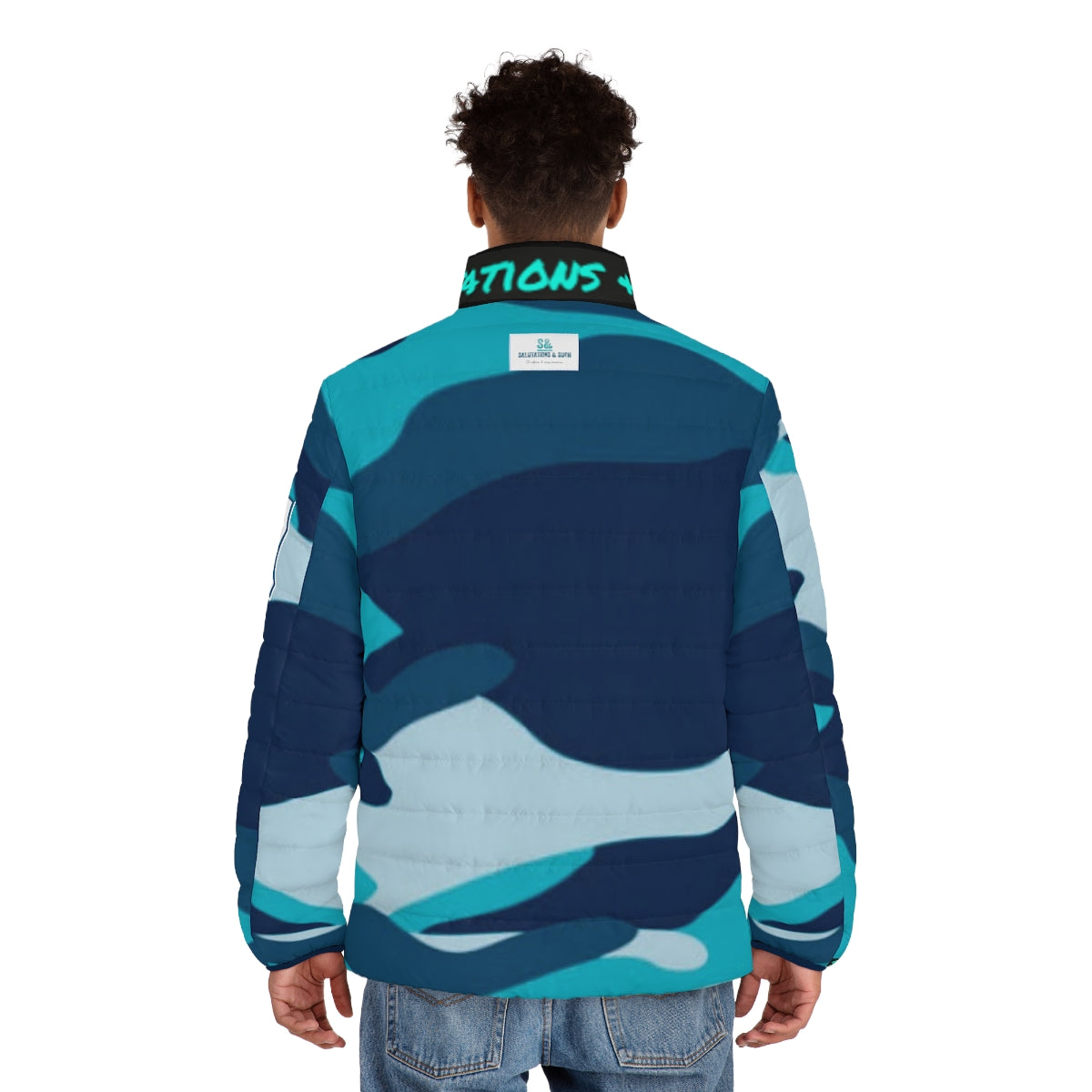 Salutations & Such Blue Camo Puffer
