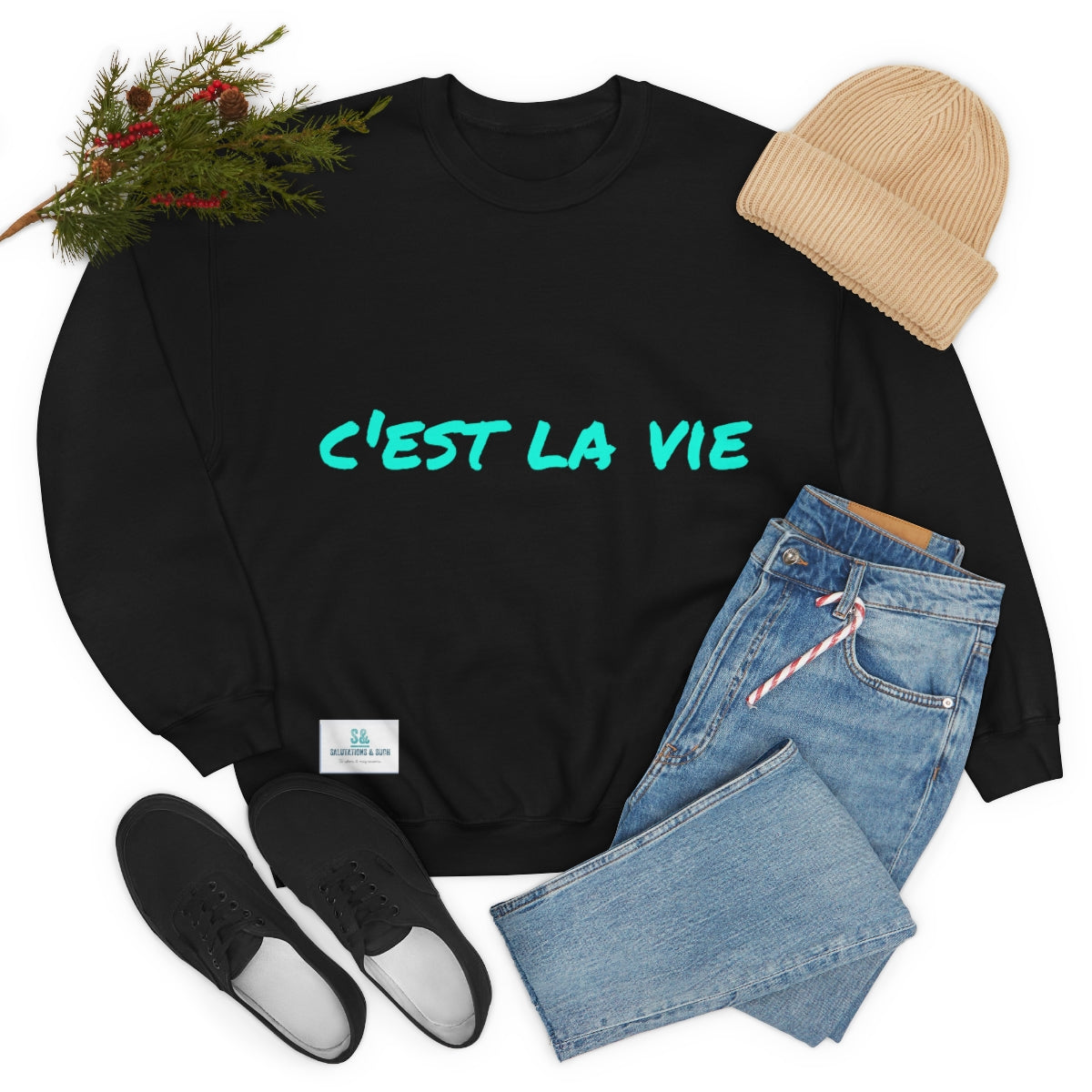 Salutations & Such Crewneck Sweatshirt-C'est La Vie