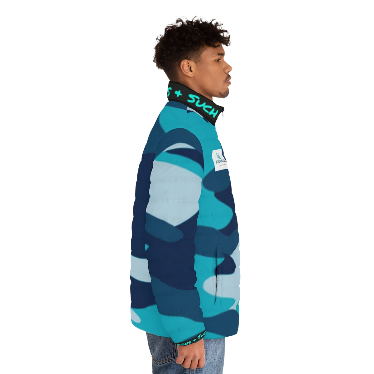 Salutations & Such Blue Camo Puffer