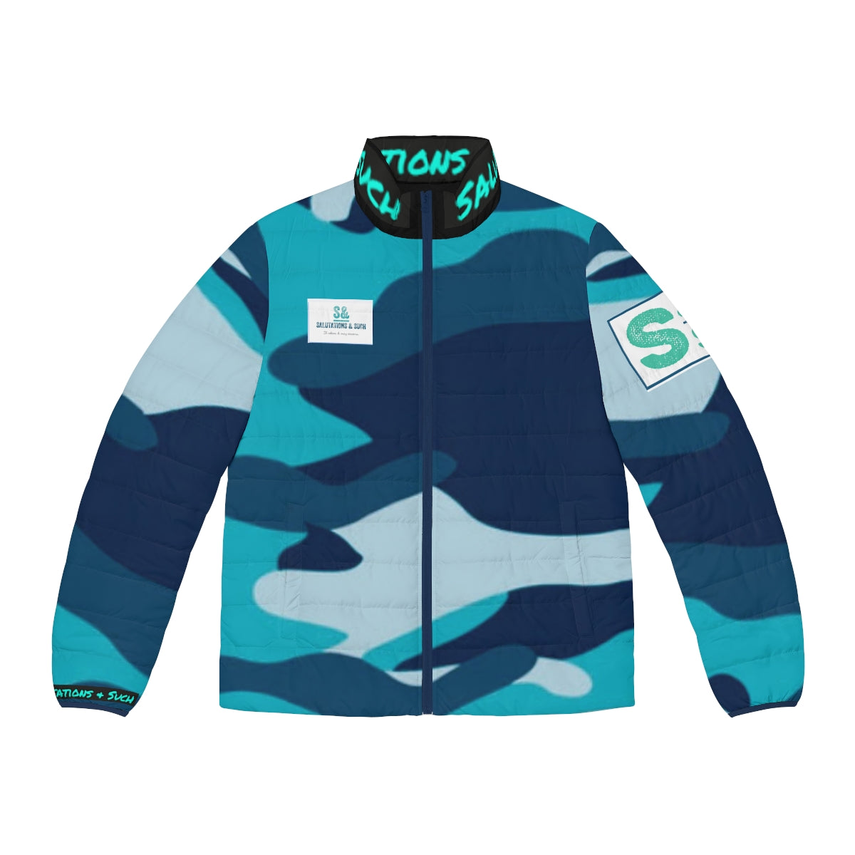 Salutations & Such Blue Camo Puffer